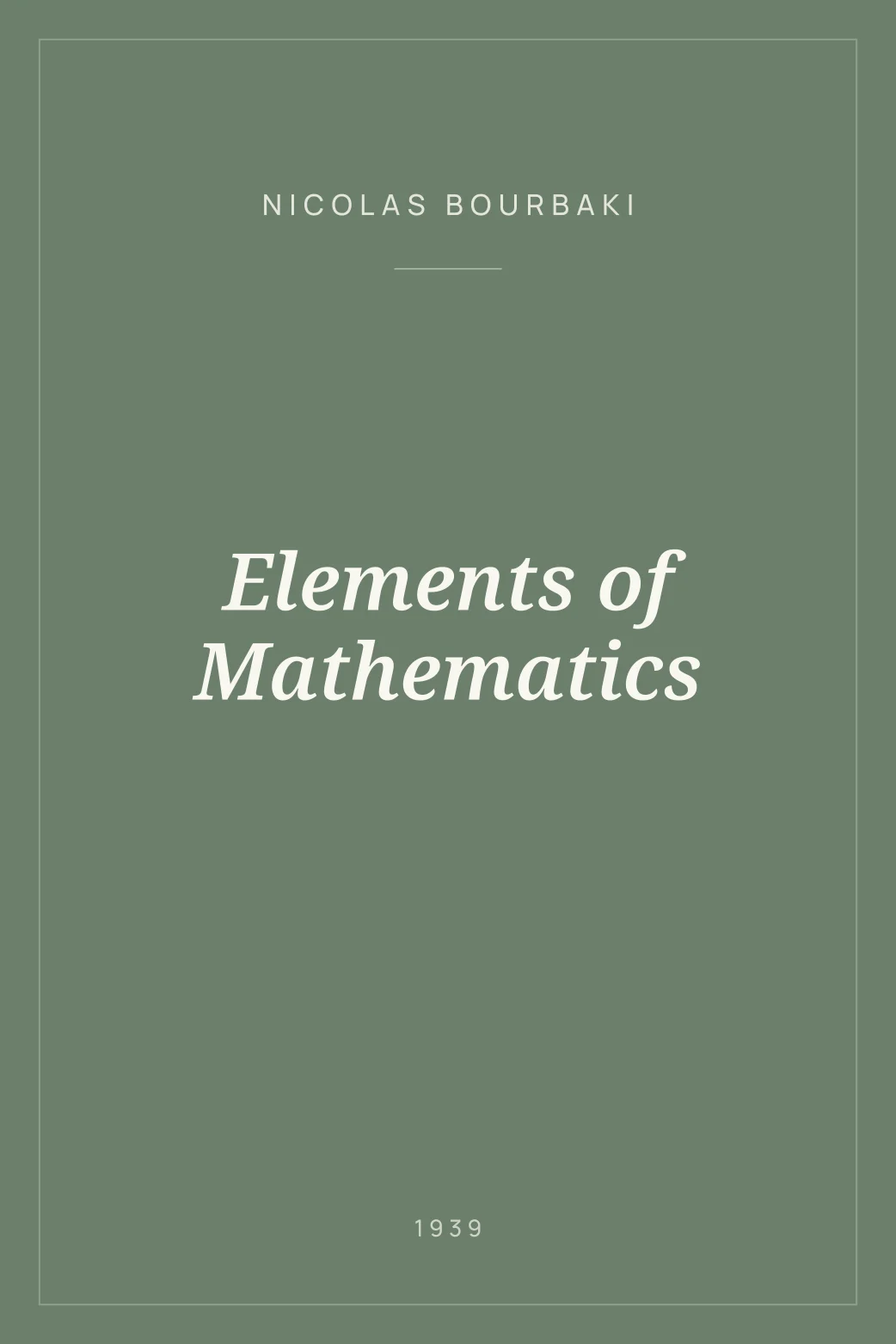 Portada de Elements of Mathematics