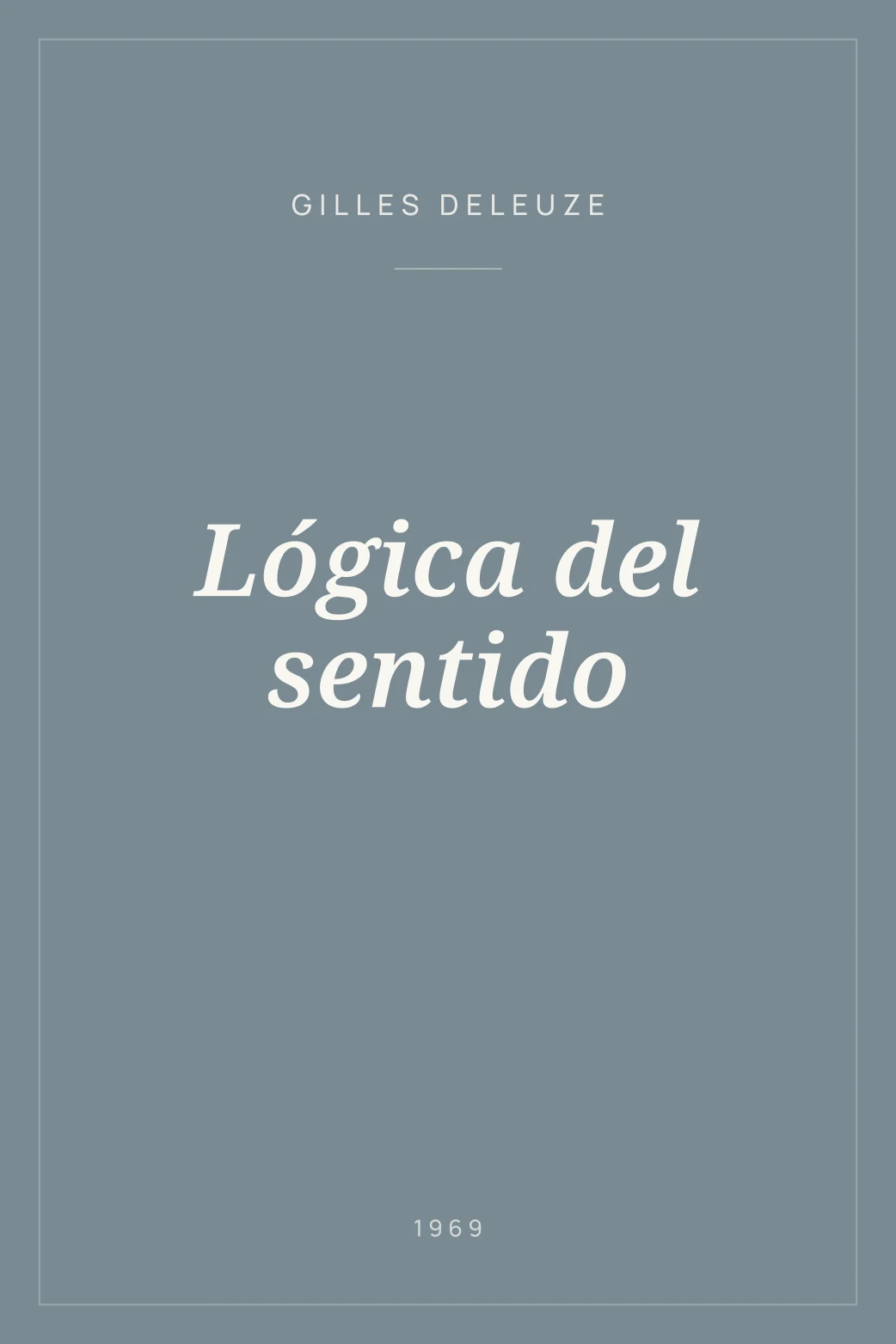 Portada de Lógica del sentido
