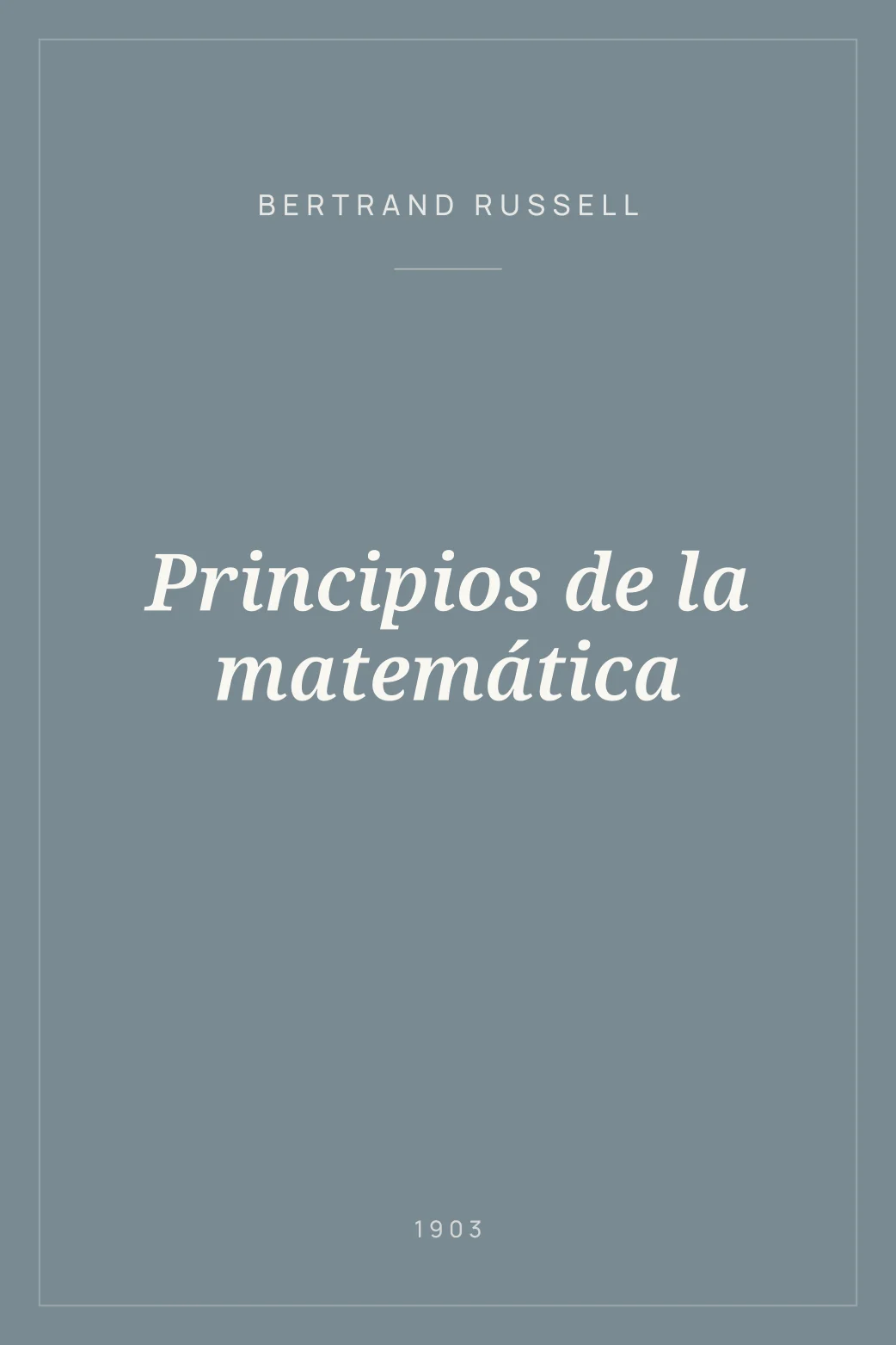 Portada de Principios de la matemática