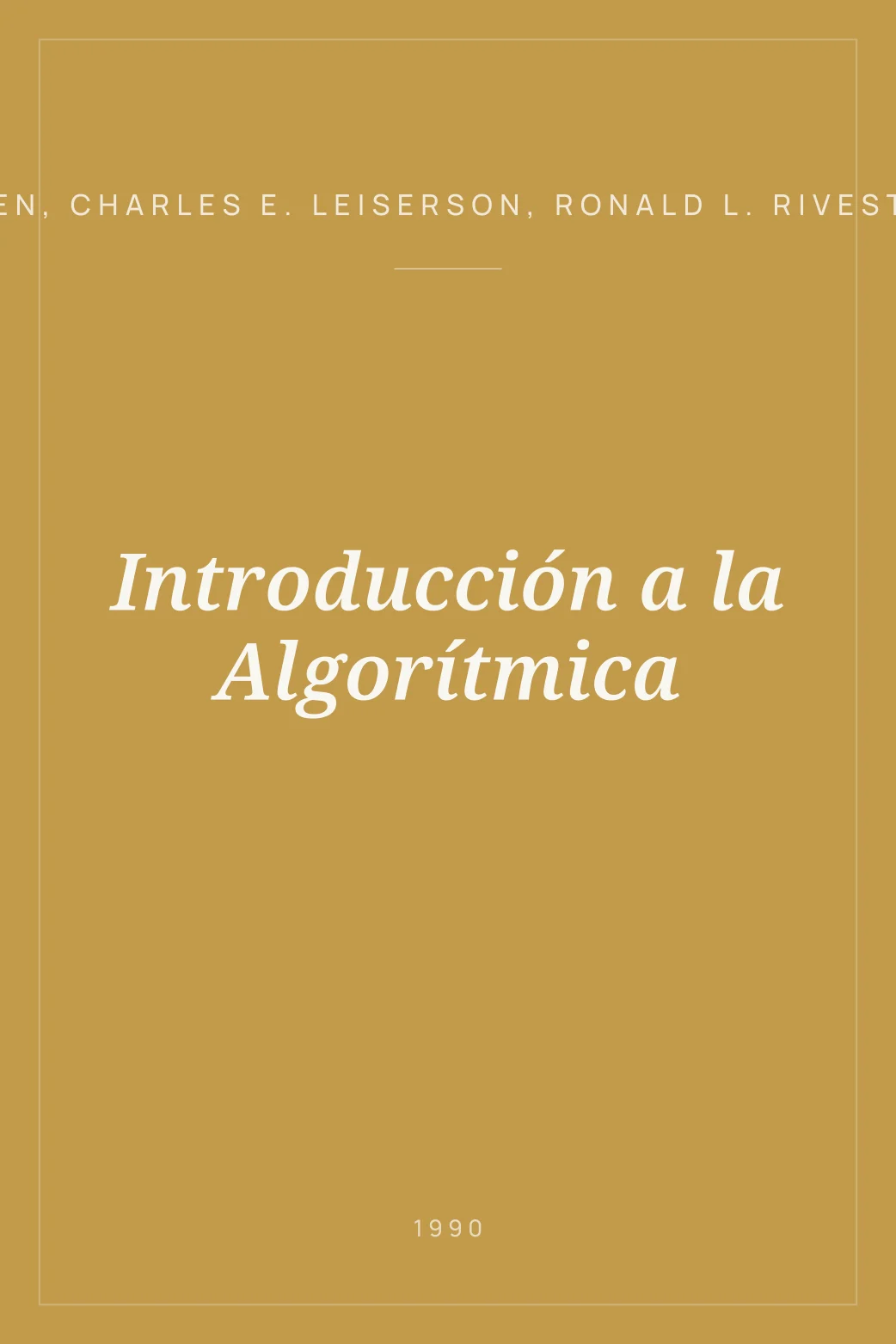 Portada de Introducción a la Algorítmica