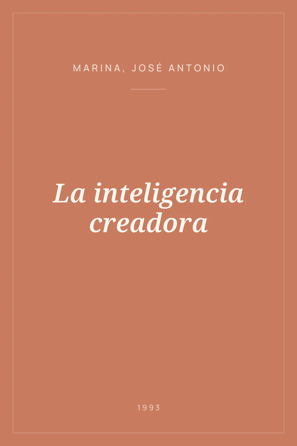 Portada de La inteligencia creadora