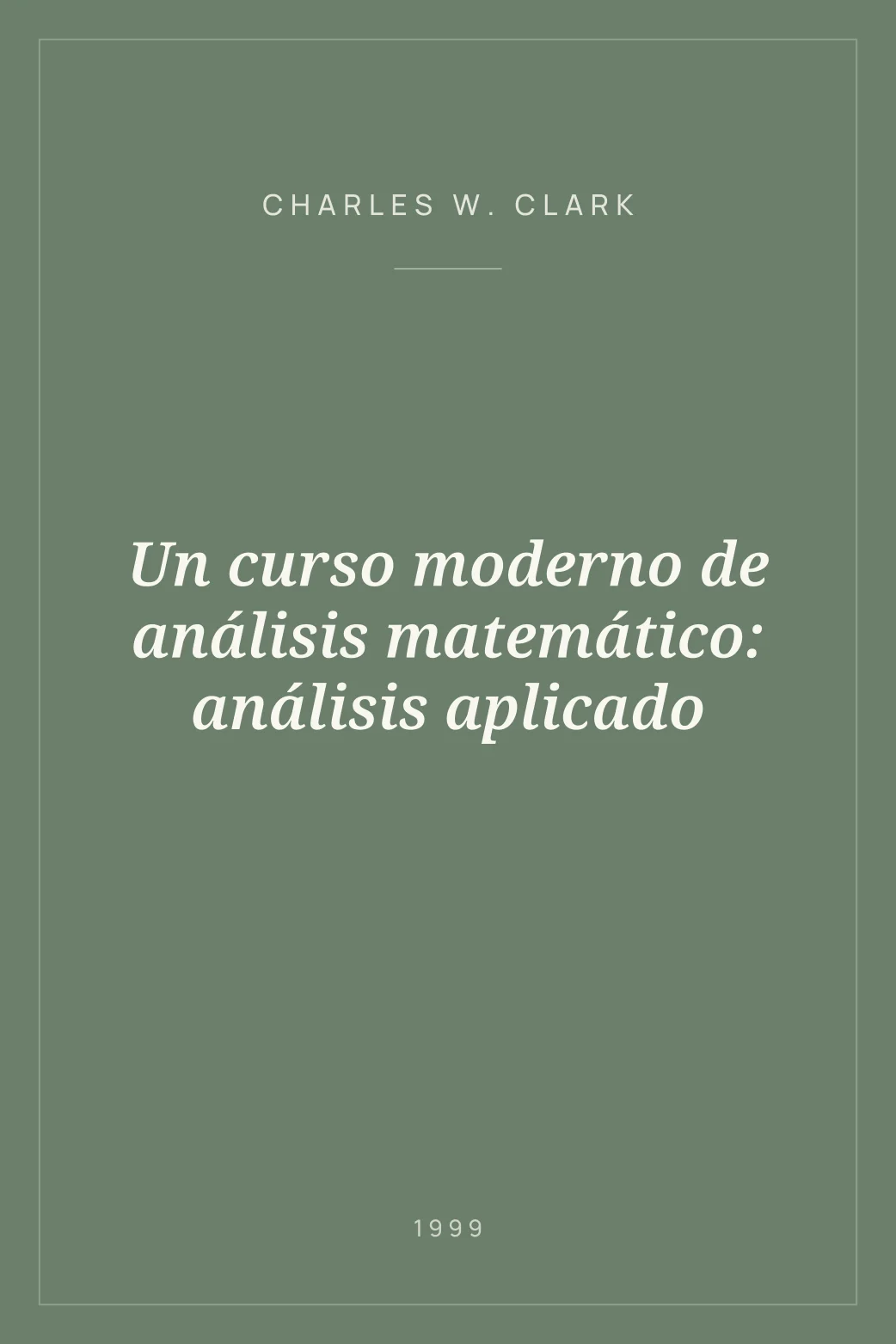 Portada de Un curso moderno de análisis matemático: análisis aplicado