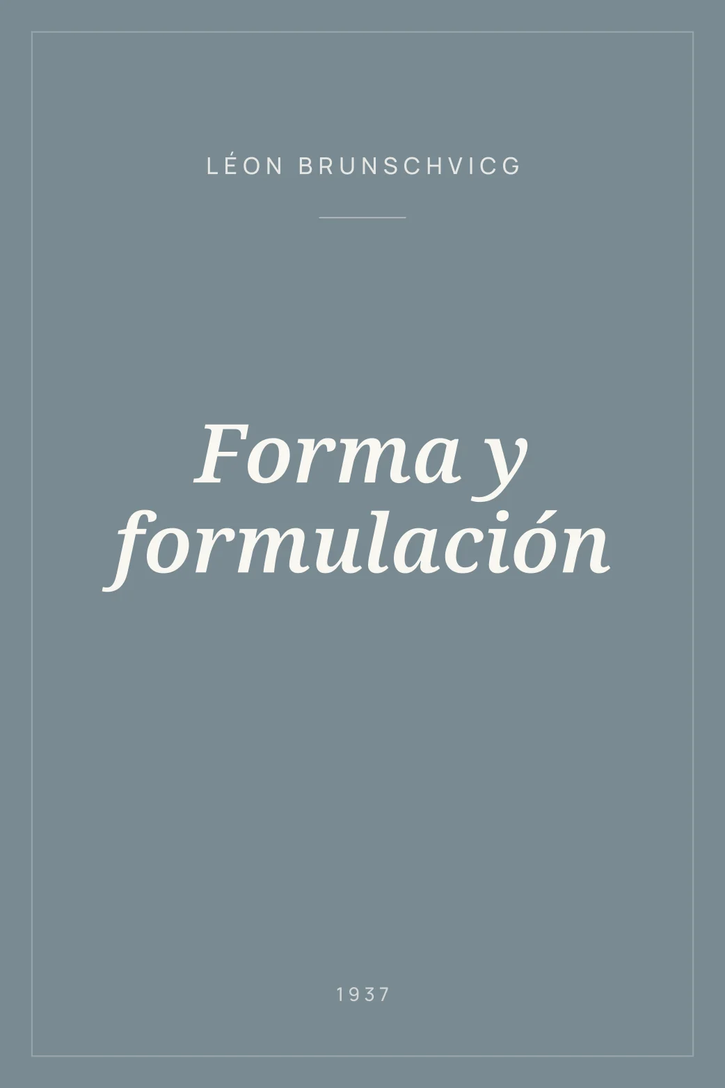 Portada de Forma y formulación