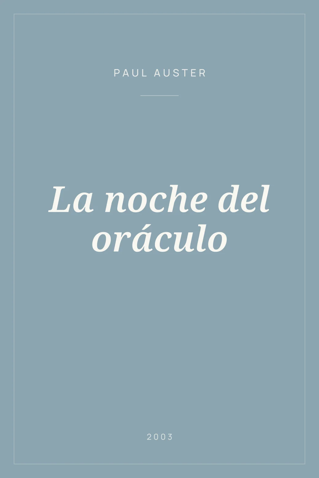 Portada de La noche del oráculo