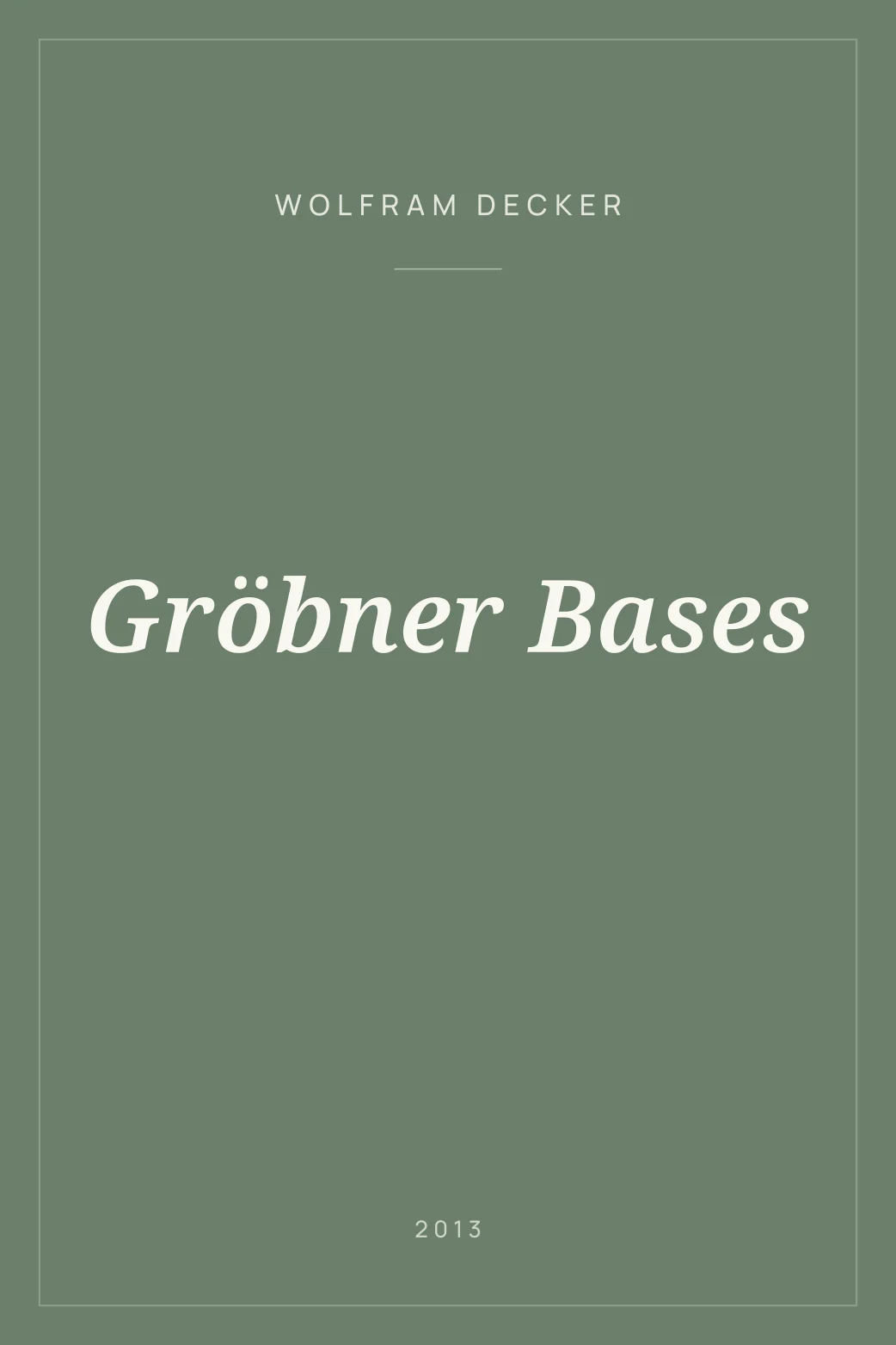 Portada de Gröbner Bases