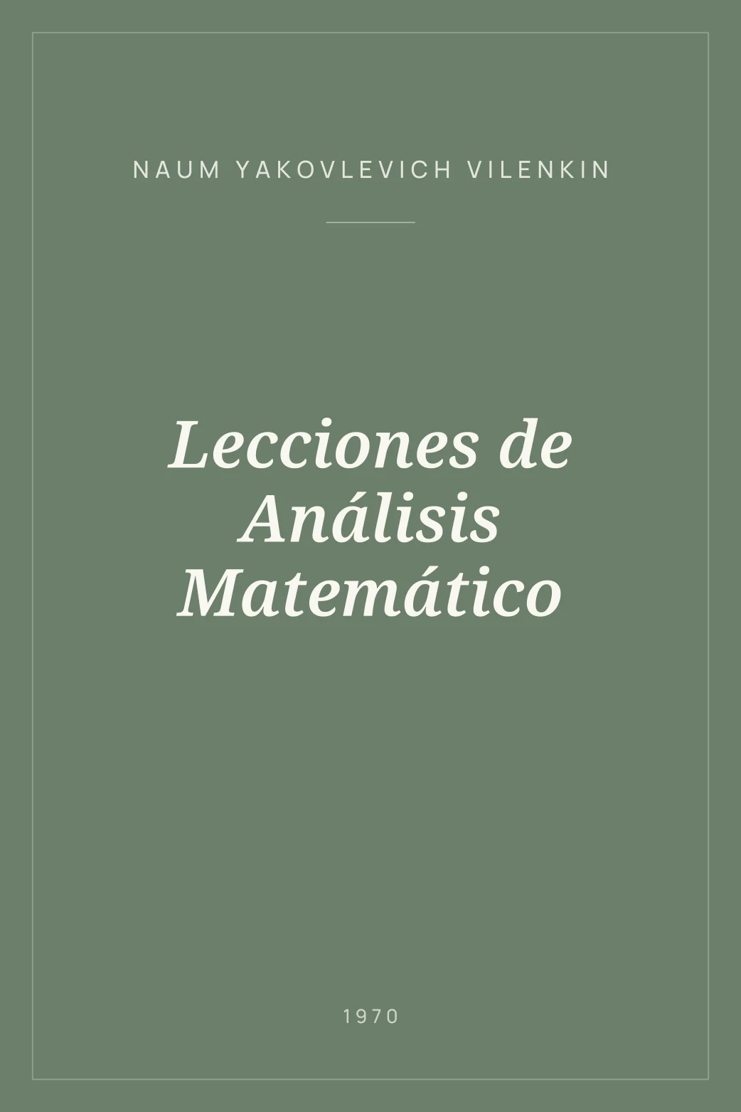 Portada de Lecciones de Análisis Matemático