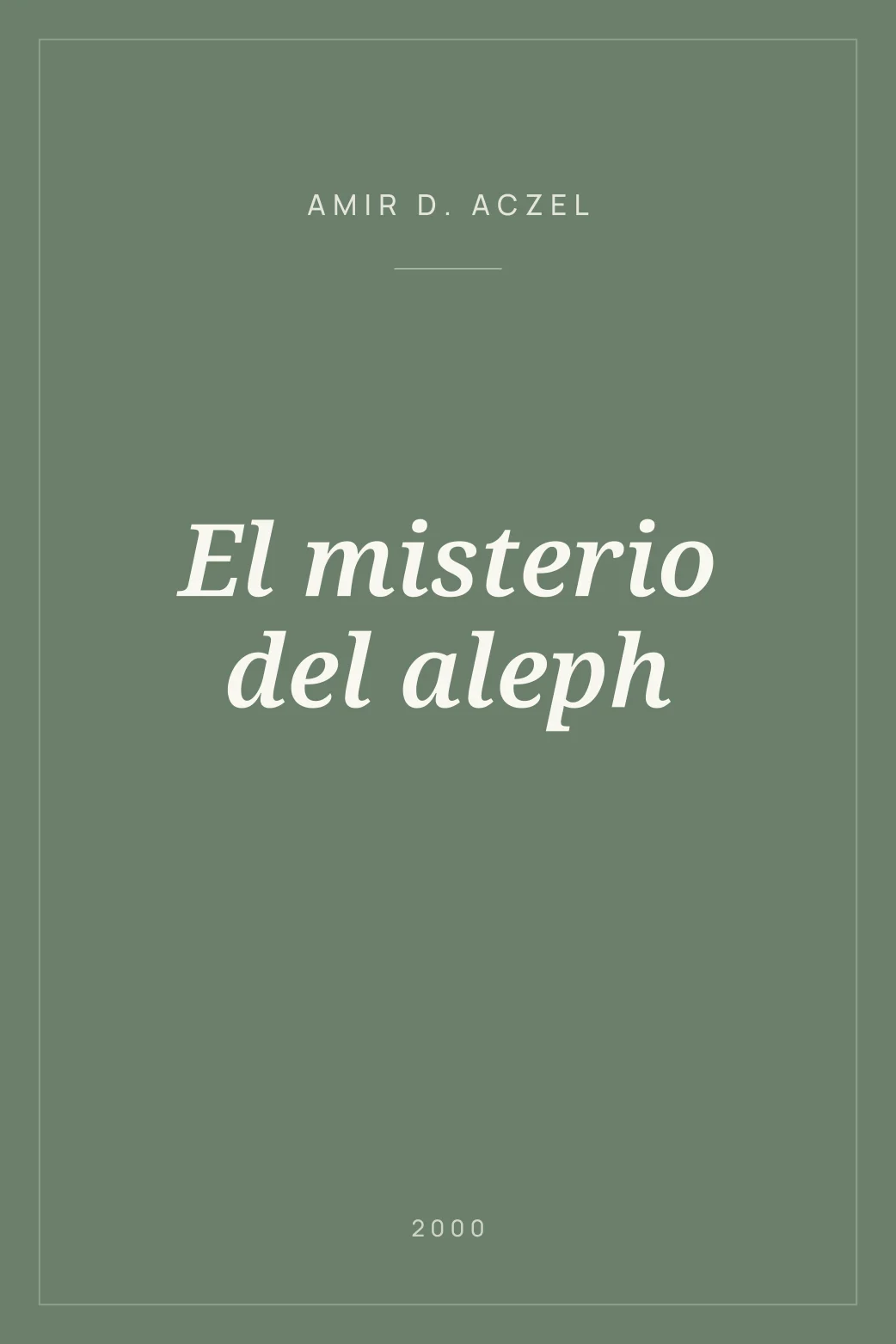 Portada de El misterio del aleph