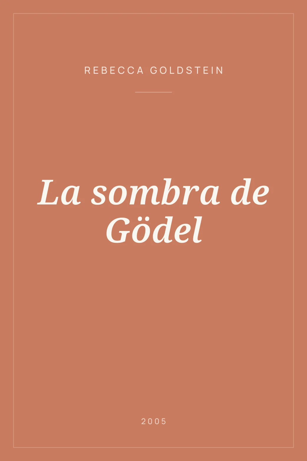 Portada de La sombra de Gödel