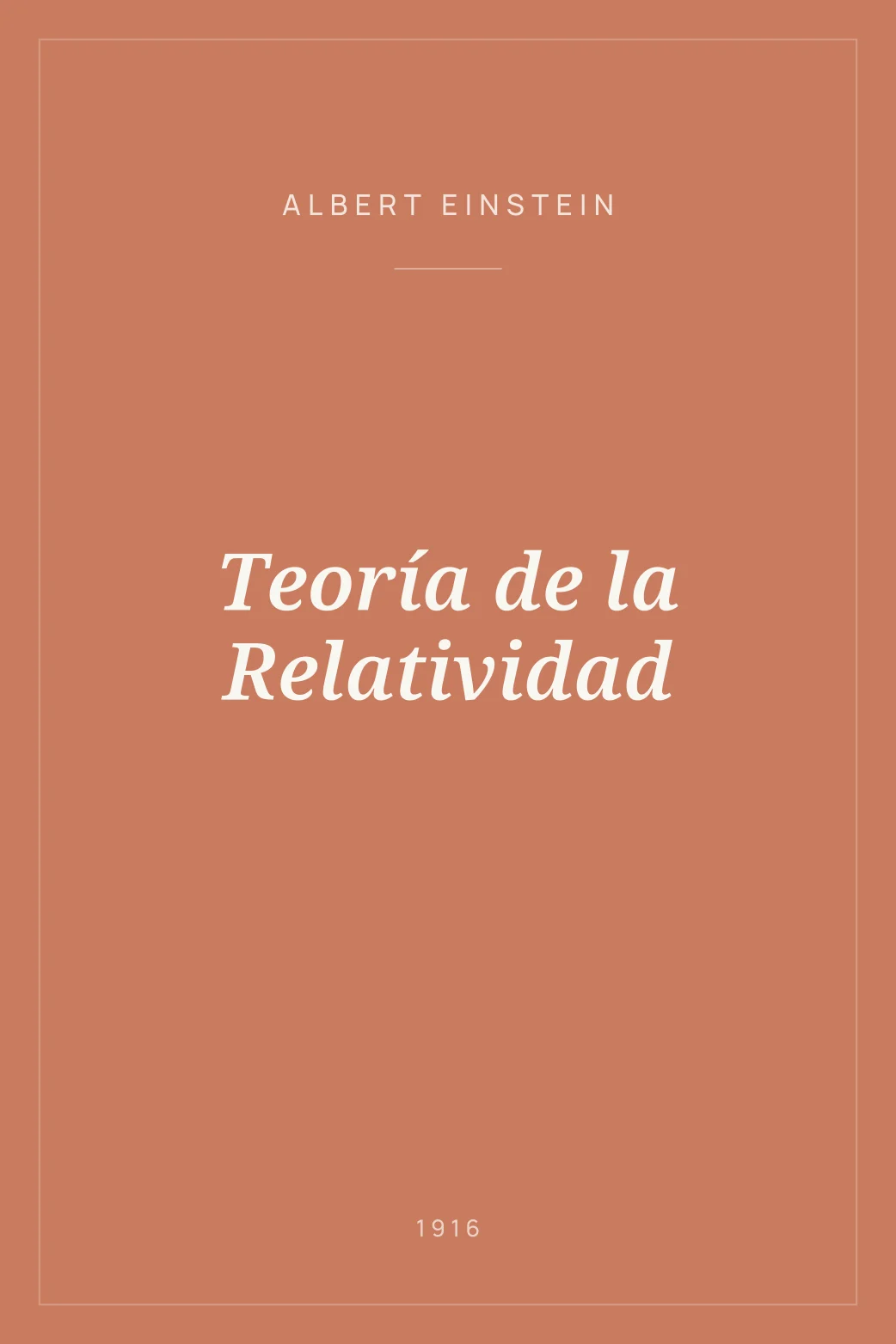 Portada de Teoría de la Relatividad