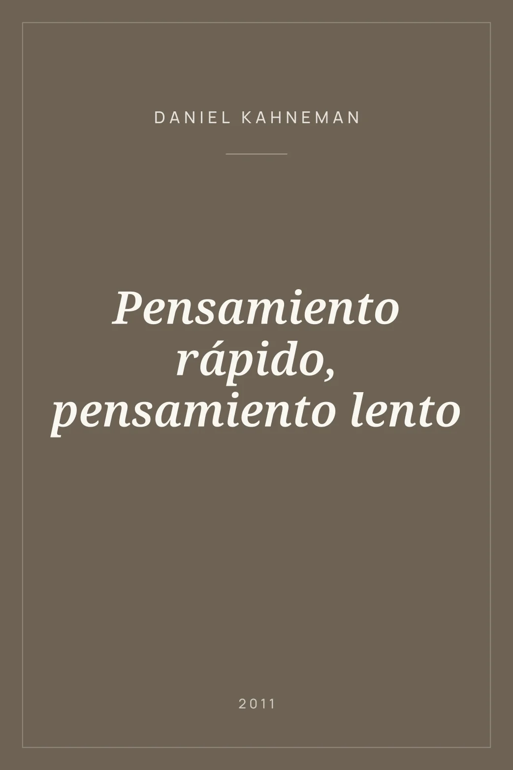 Portada de Pensamiento rápido, pensamiento lento