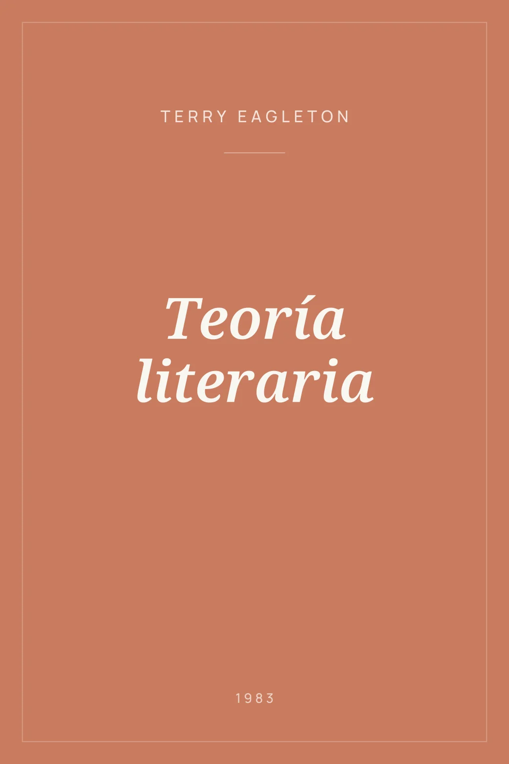 Portada de Teoría literaria