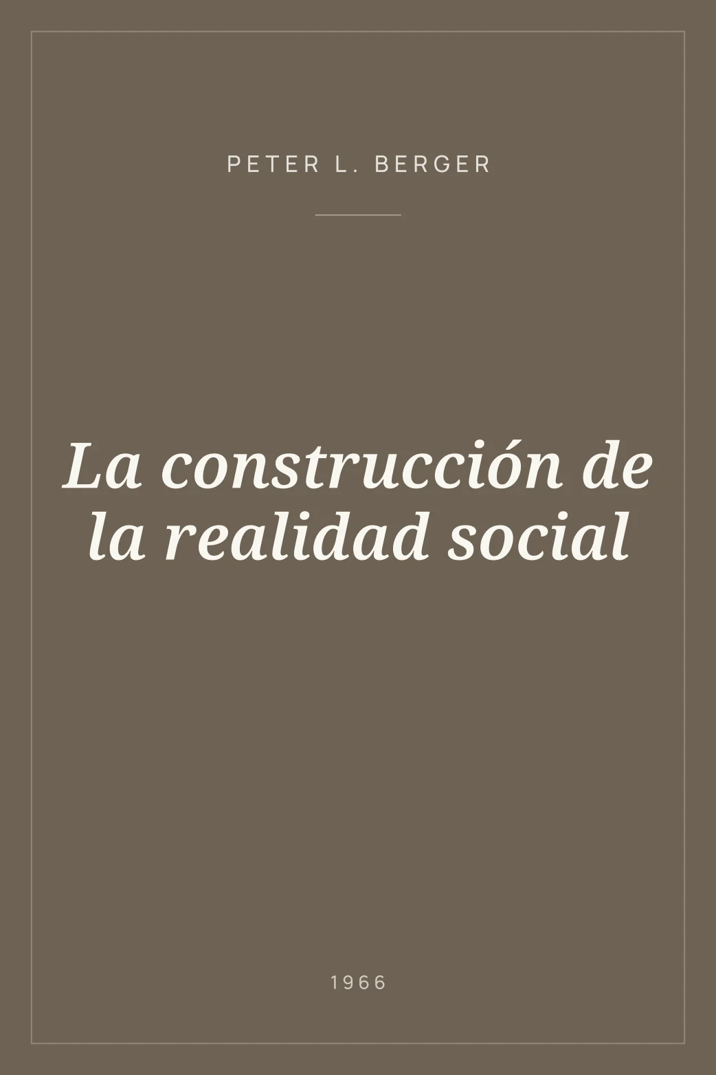 Portada de La construcción de la realidad social