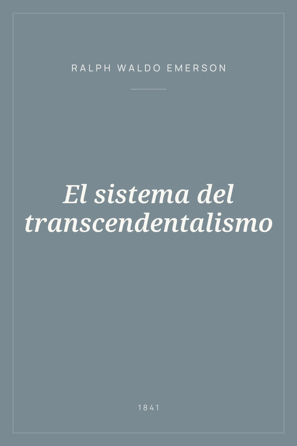 Portada de El sistema del transcendentalismo