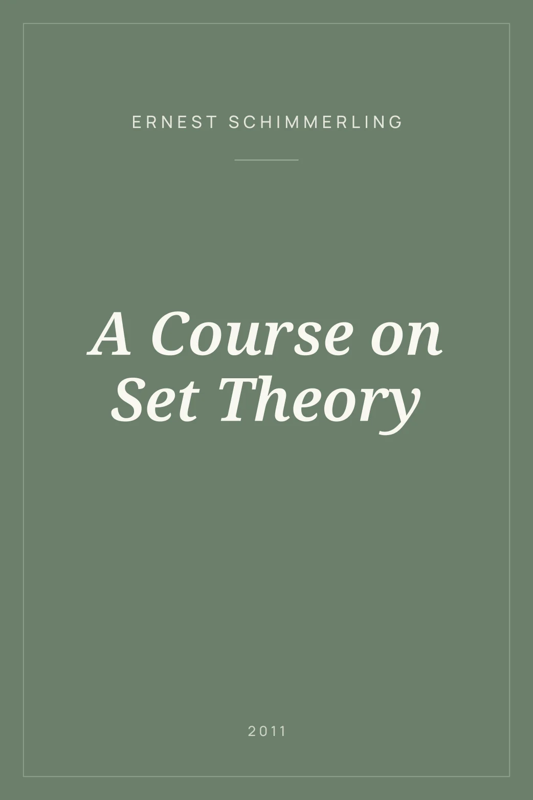 Portada de A Course on Set Theory