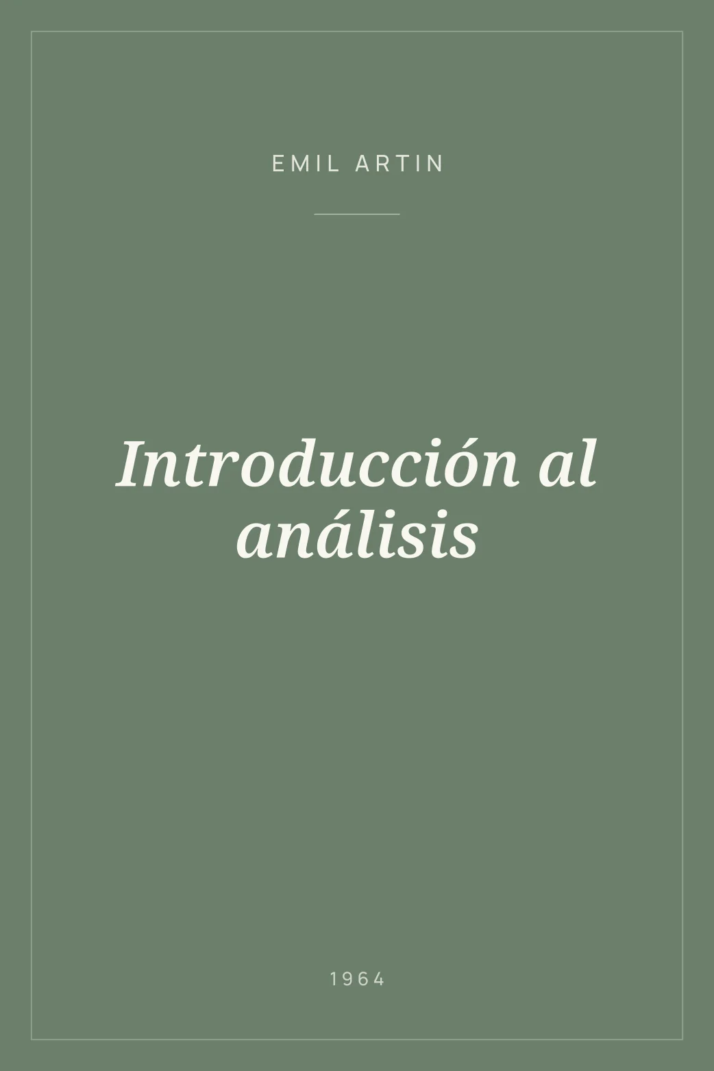 Portada de Introducción al análisis