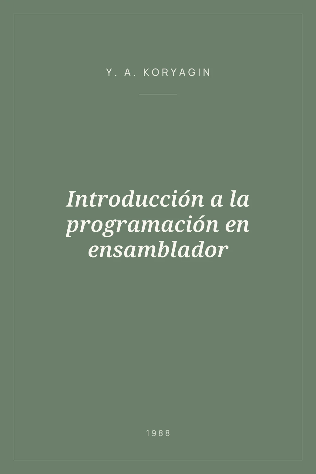 Portada de Introducción a la programación en ensamblador