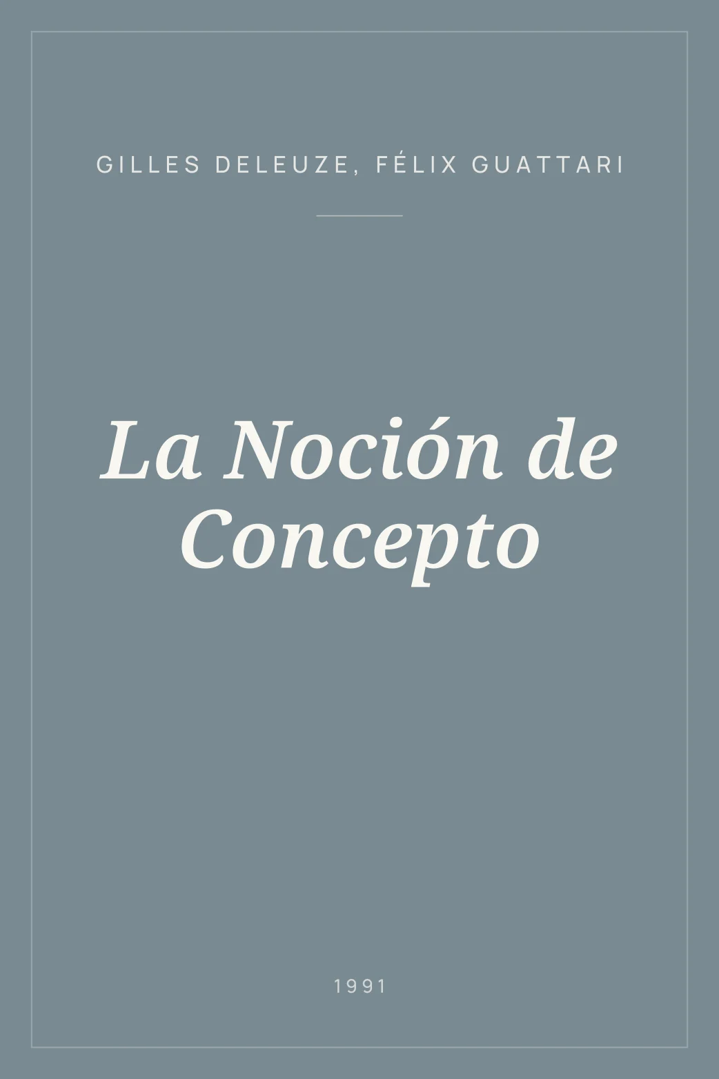 Portada de La Noción de Concepto