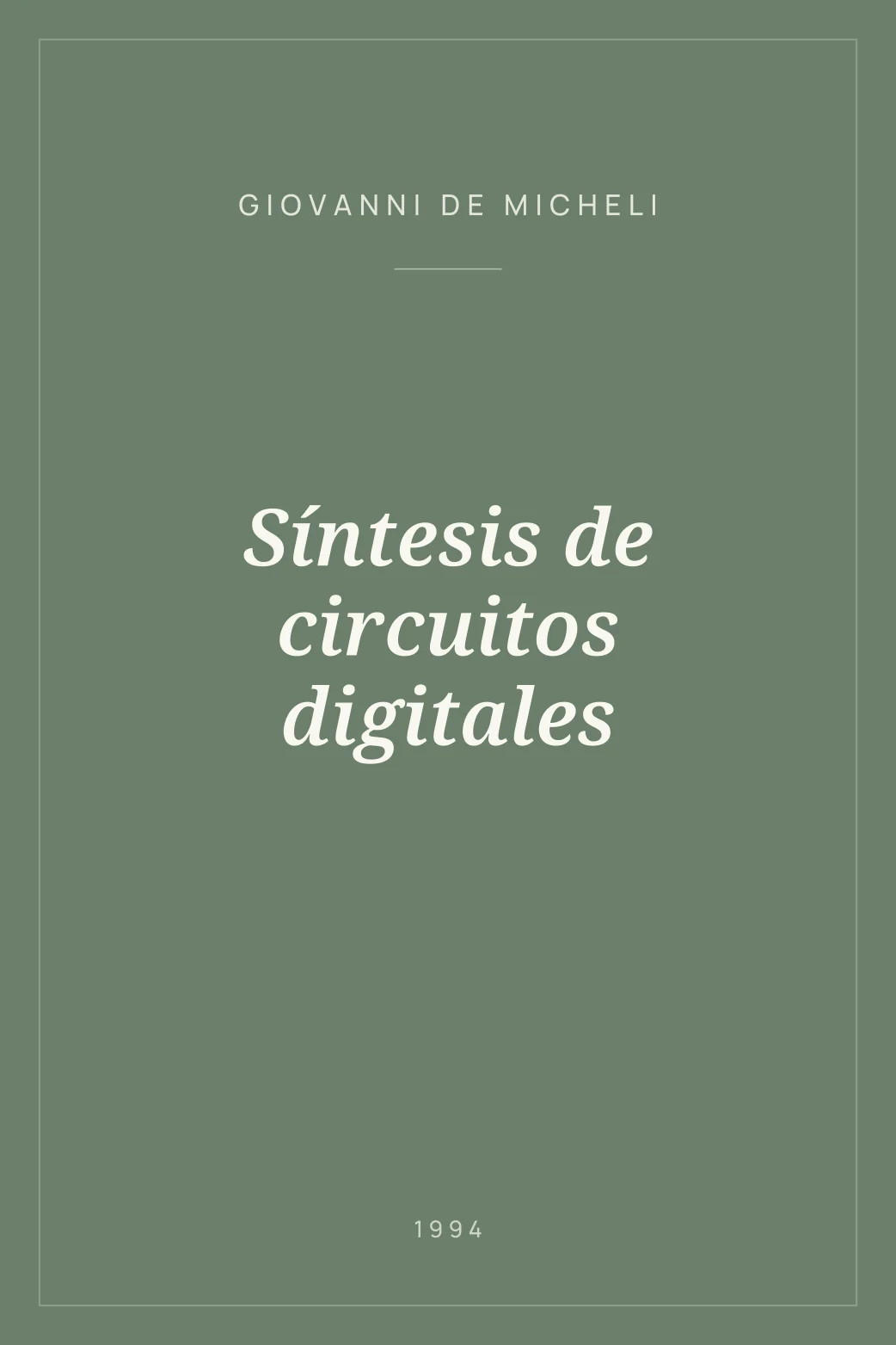 Portada de Síntesis de circuitos digitales