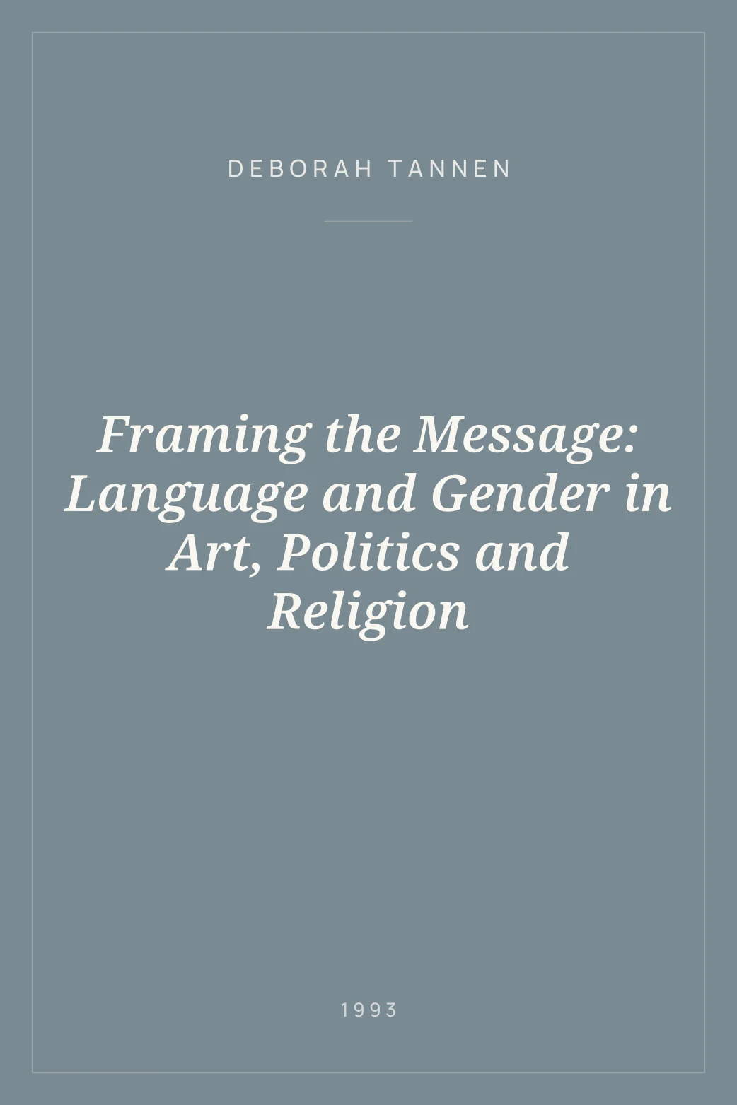 Portada de Framing the Message: Language and Gender in Art, Politics and Religion