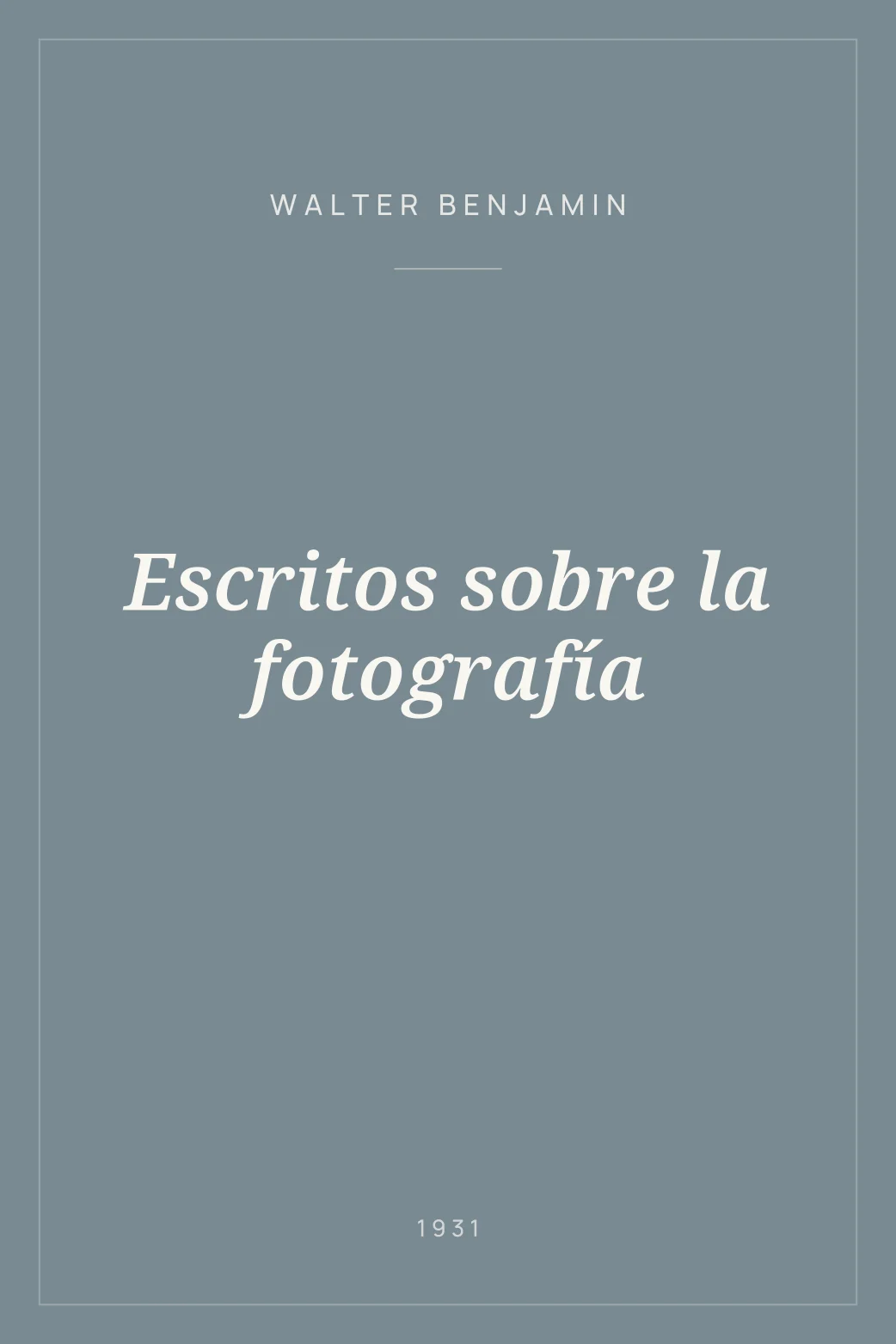 Portada de Escritos sobre la fotografía