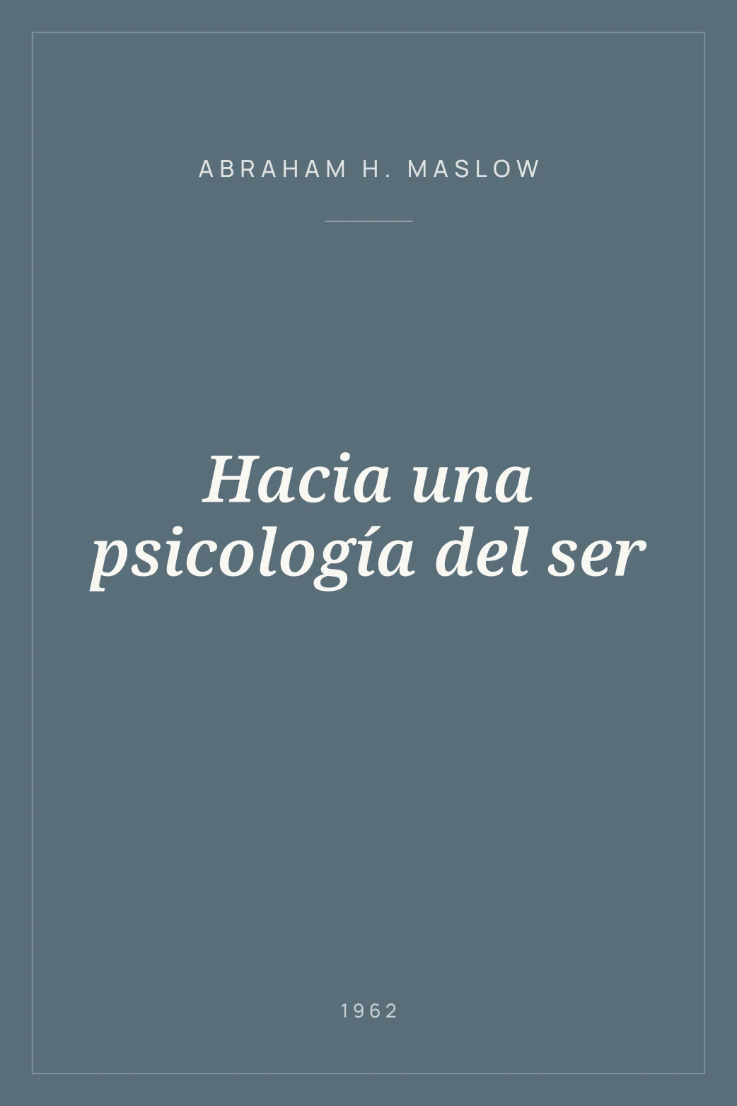 Portada de Hacia una psicología del ser