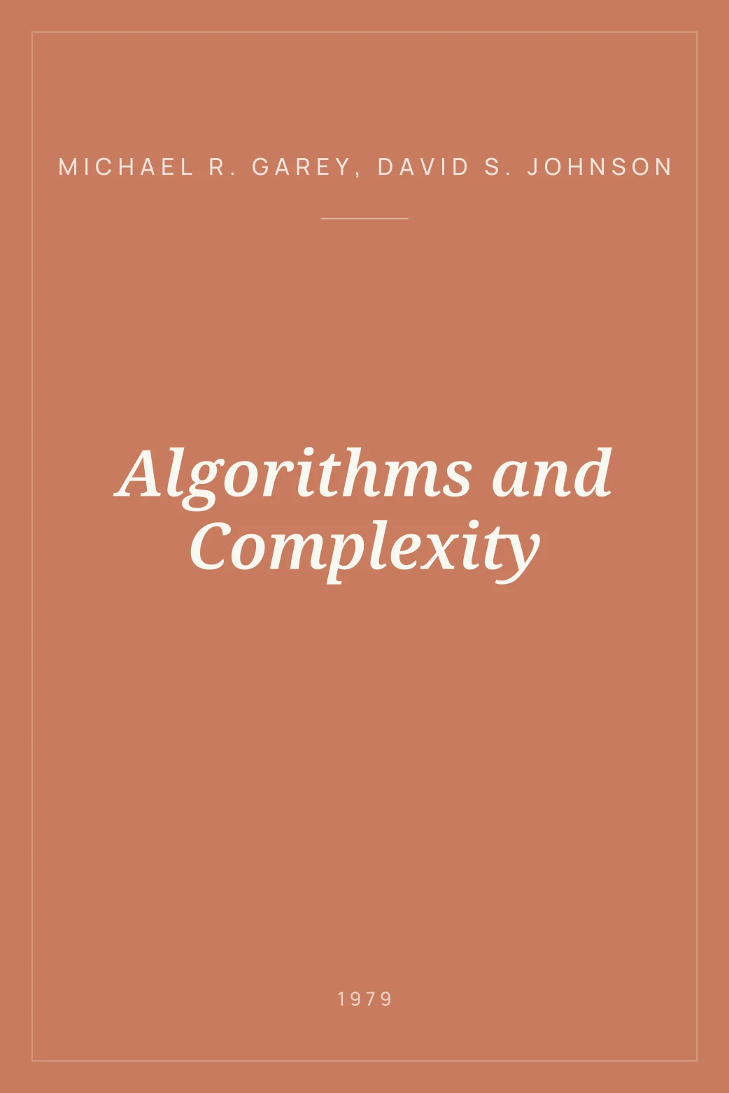 Portada de Algorithms and Complexity