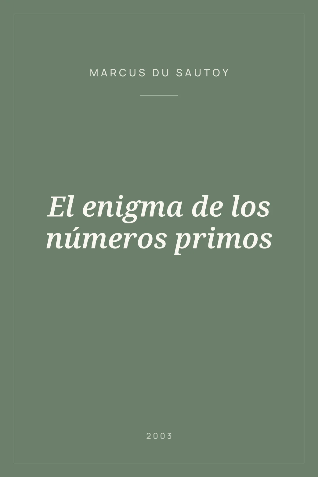 Portada de El enigma de los números primos
