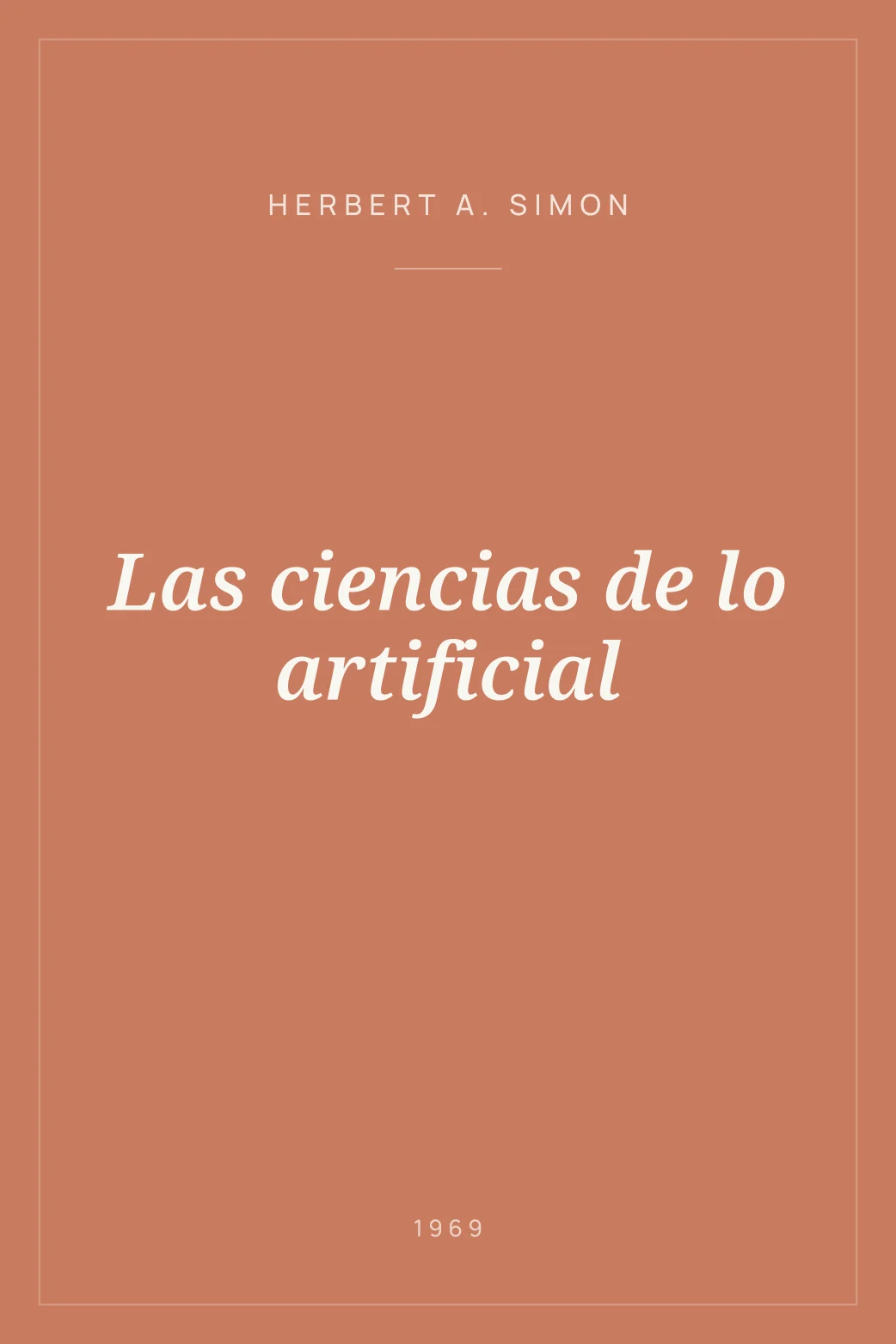 Portada de Las ciencias de lo artificial