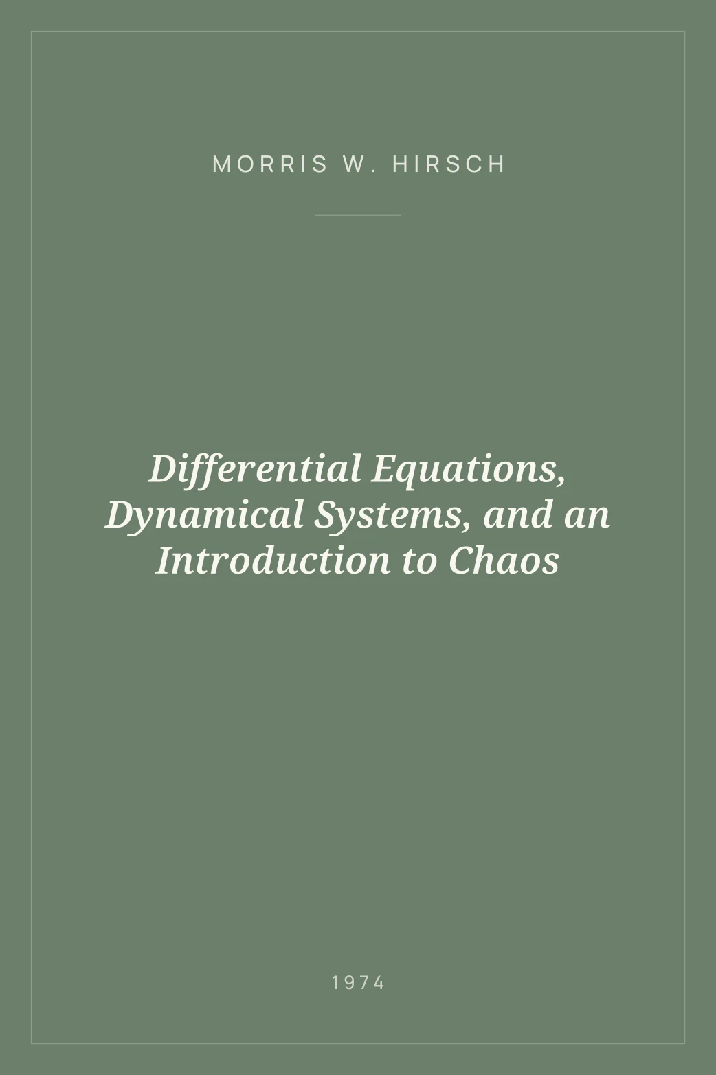 Portada de Differential Equations, Dynamical Systems, and an Introduction to Chaos