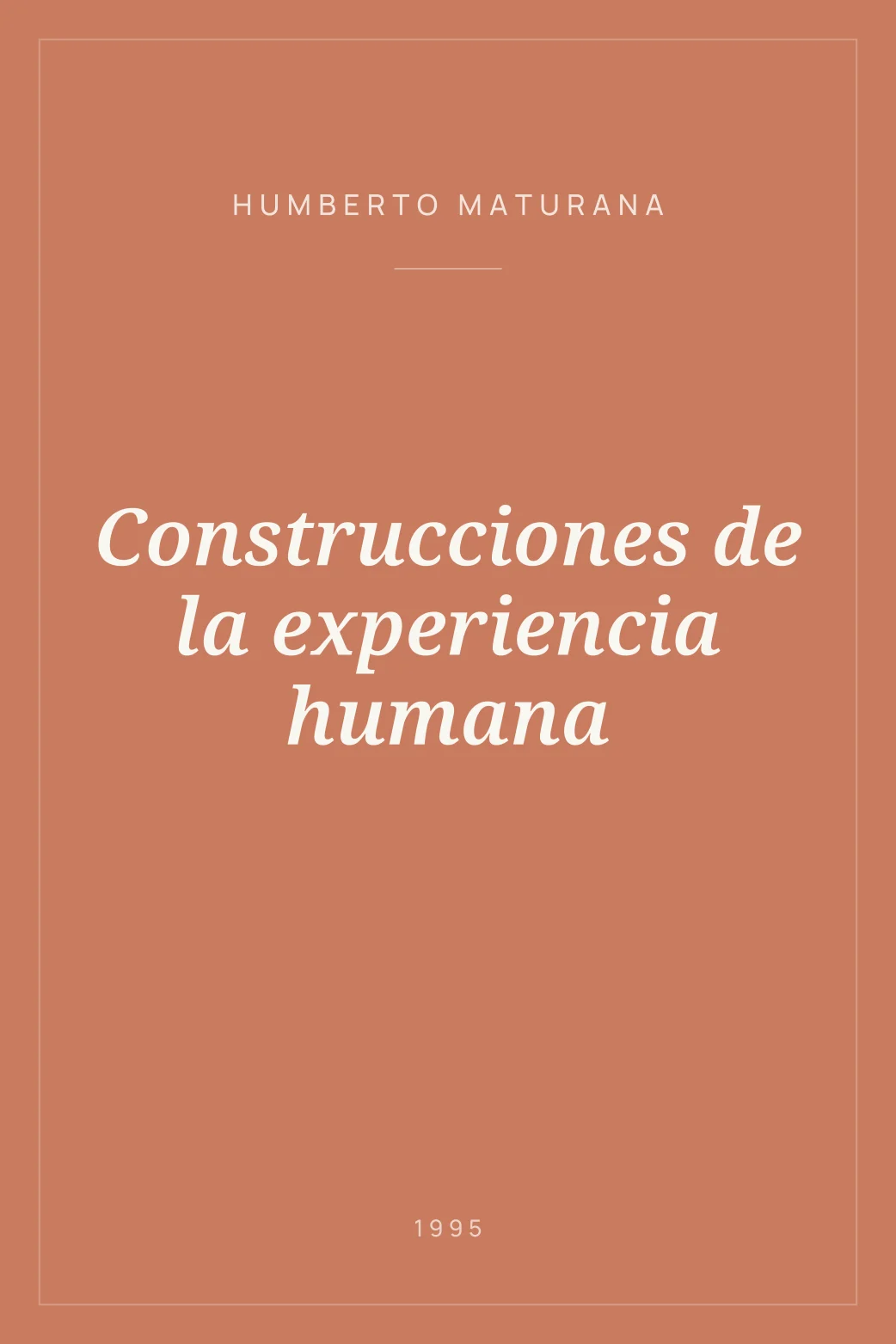 Portada de Construcciones de la experiencia humana