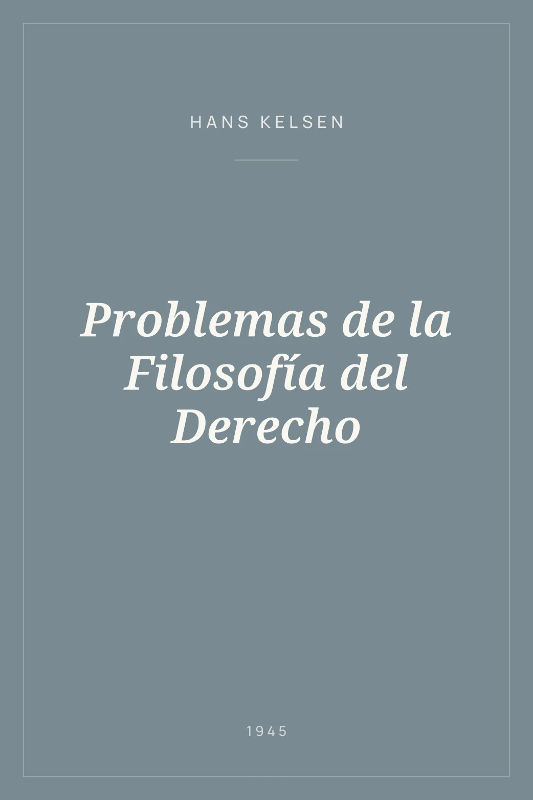 Portada de Problemas de la Filosofía del Derecho