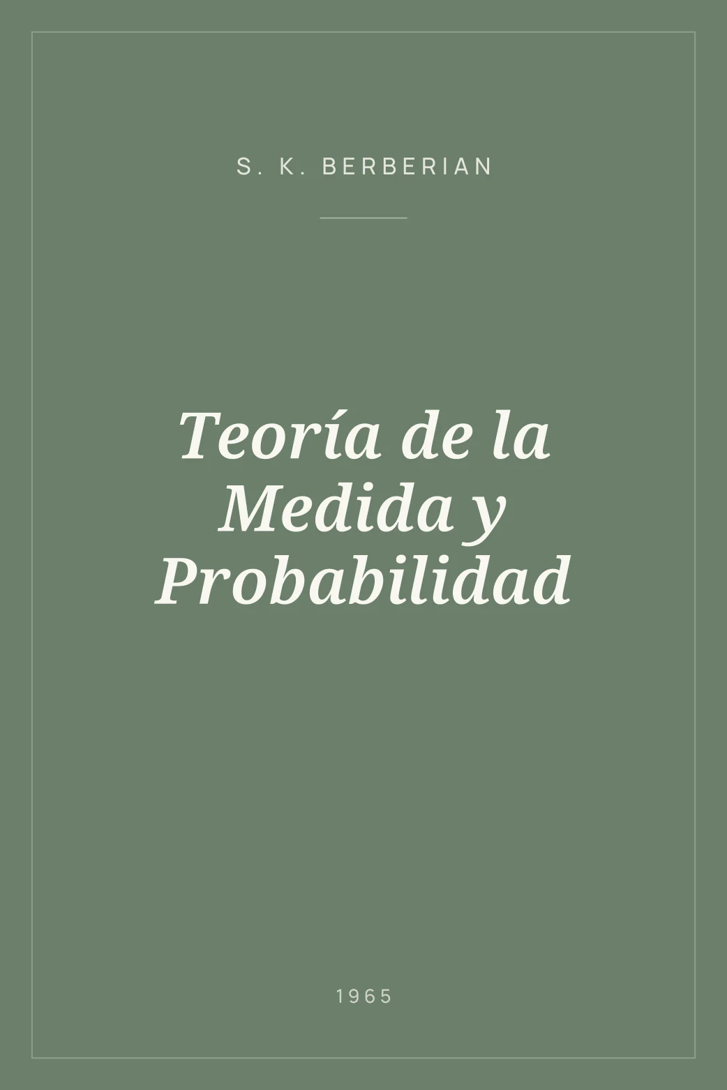 Portada de Teoría de la Medida y Probabilidad