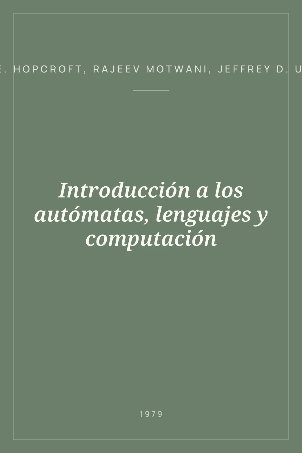 Portada de Introducción a los autómatas, lenguajes y computación
