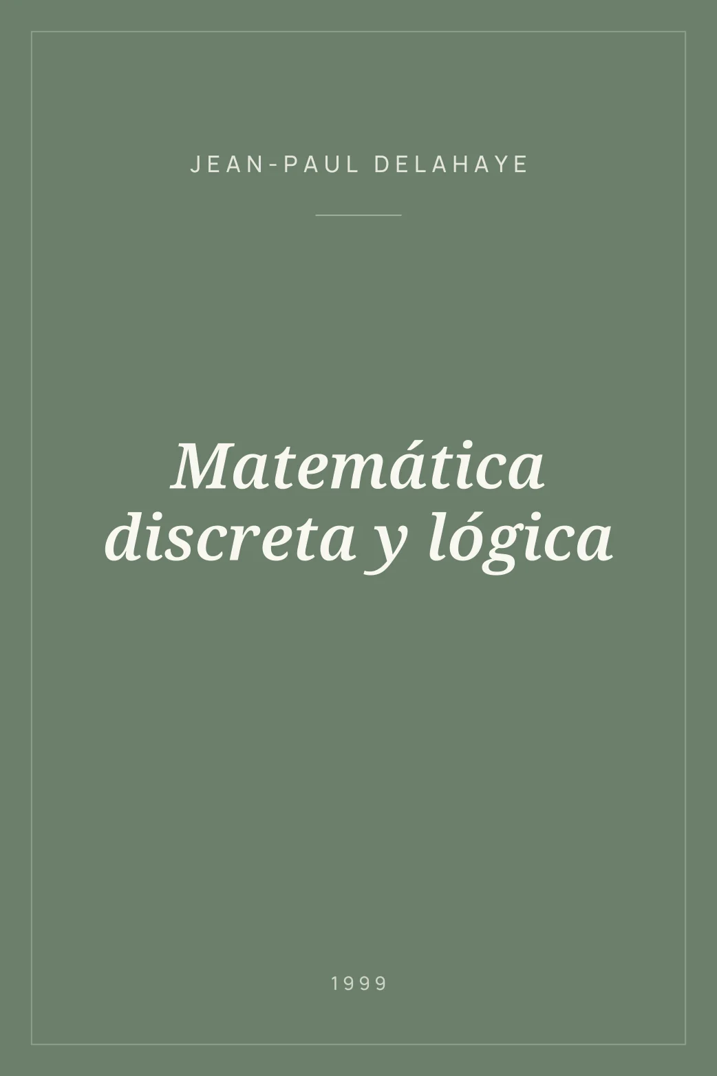 Portada de Matemática discreta y lógica