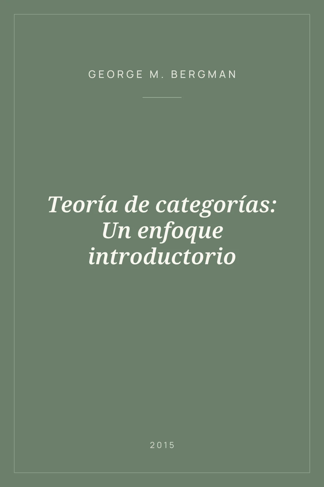 Portada de Teoría de categorías: Un enfoque introductorio