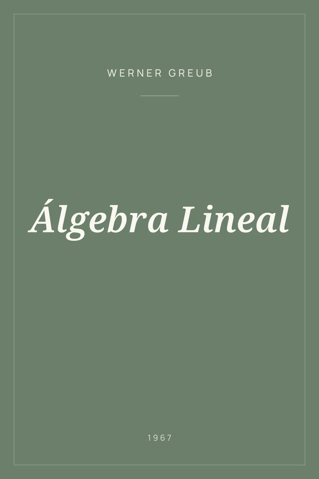 Portada de Álgebra Lineal