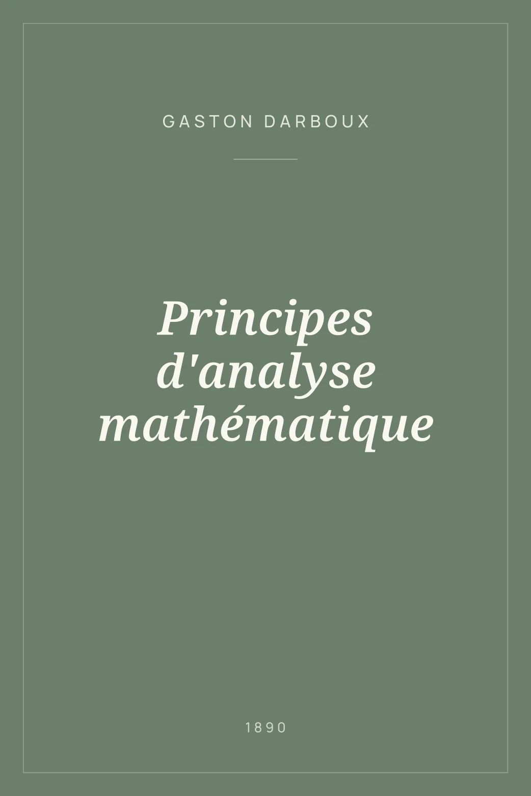 Portada de Principes d'analyse mathématique