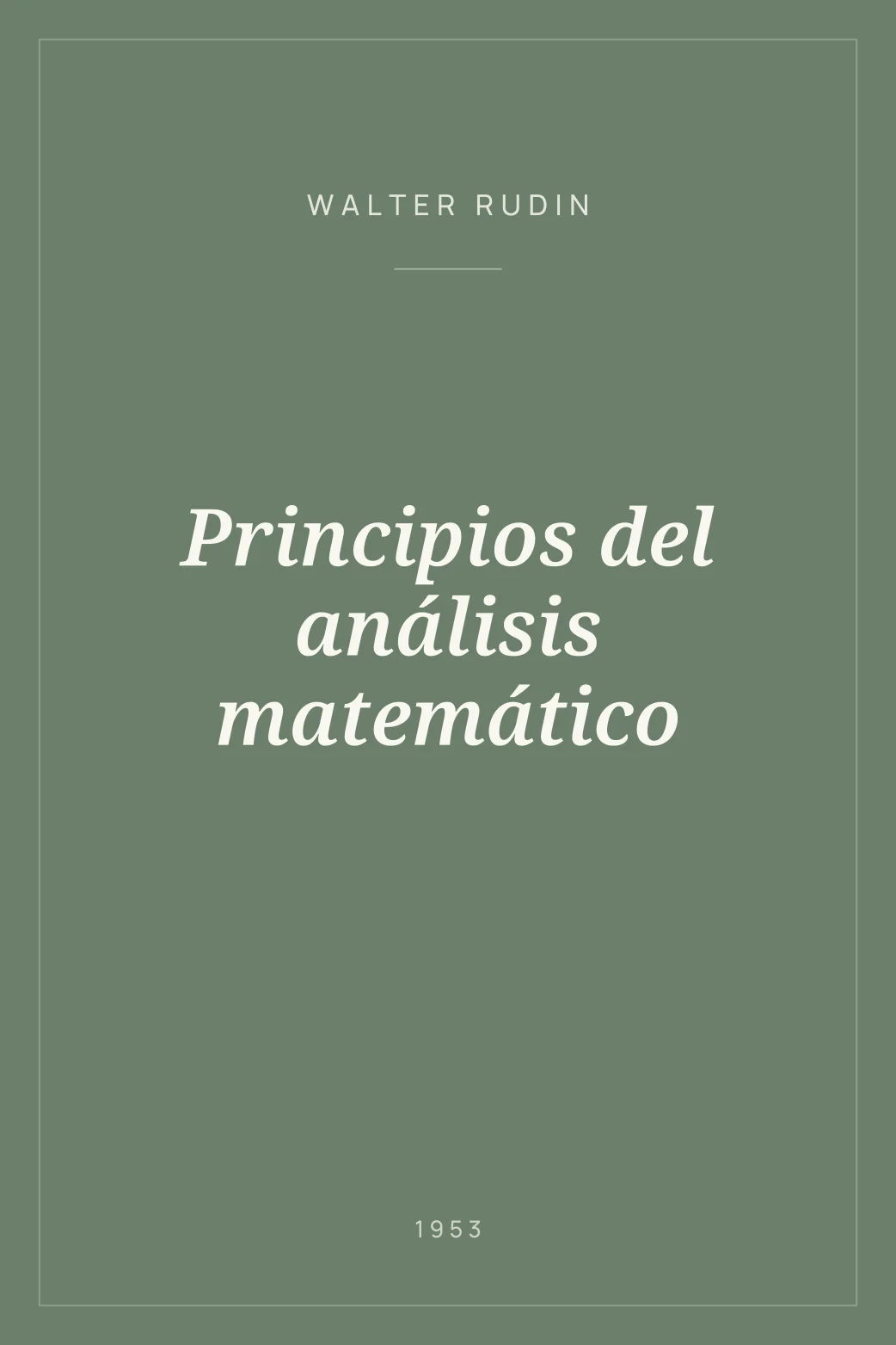 Portada de Principios del análisis matemático