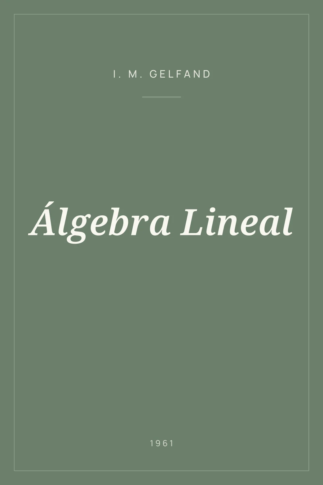 Portada de Álgebra Lineal