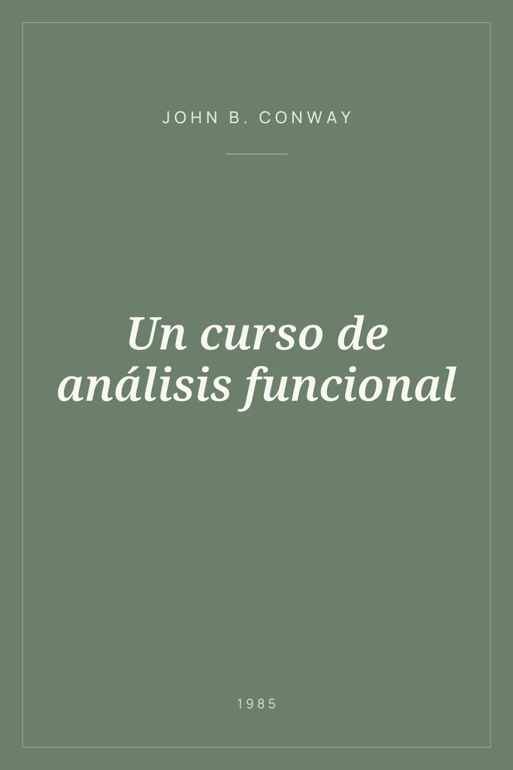 Portada de Un curso de análisis funcional