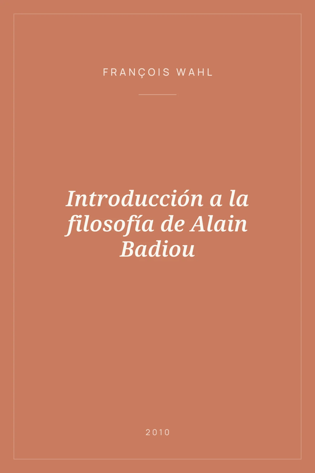 Portada de Introducción a la filosofía de Alain Badiou