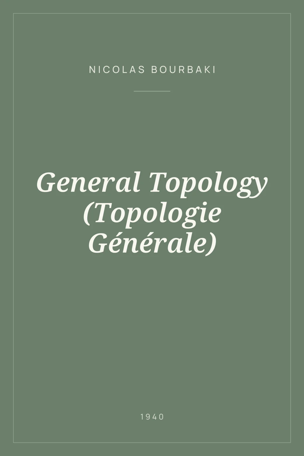 Portada de General Topology (Topologie Générale)