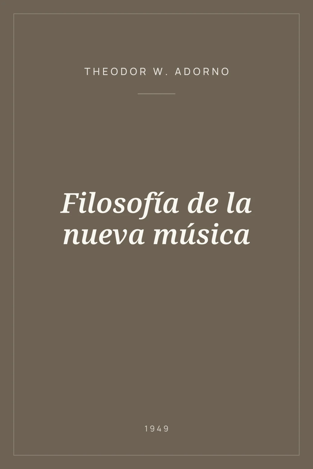 Portada de Filosofía de la nueva música