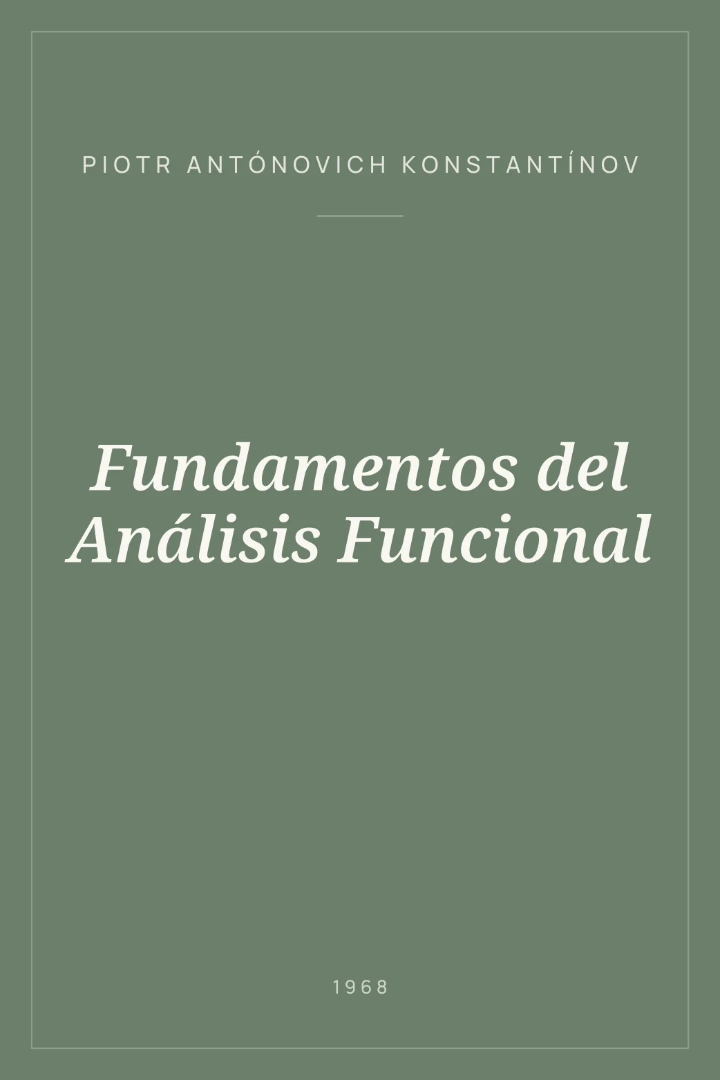 Portada de Fundamentos del Análisis Funcional