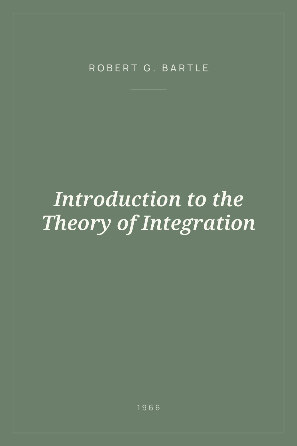 Portada de Introduction to the Theory of Integration