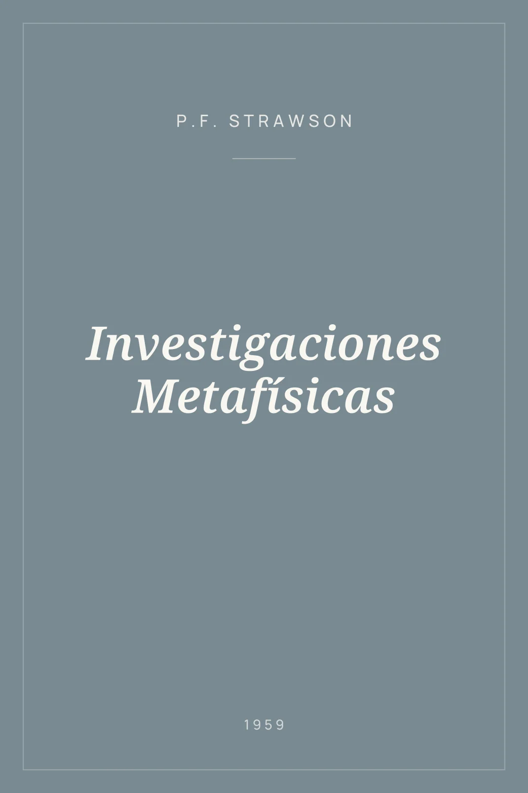 Portada de Investigaciones Metafísicas