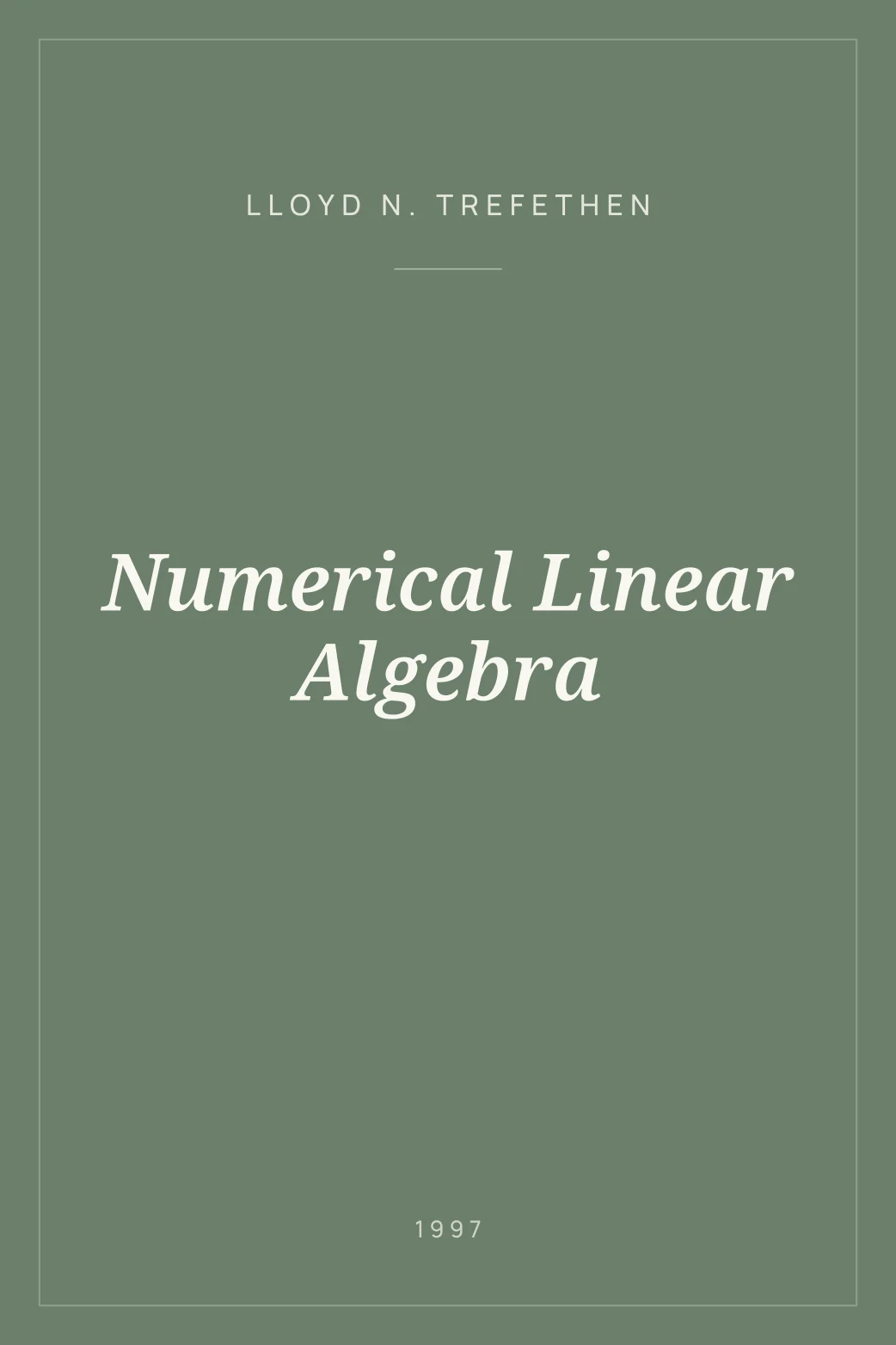 Portada de Numerical Linear Algebra
