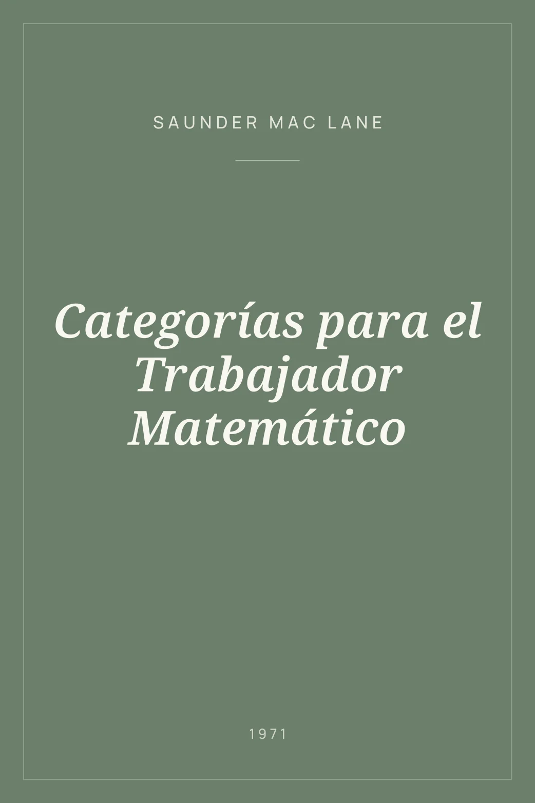 Portada de Categorías para el Trabajador Matemático