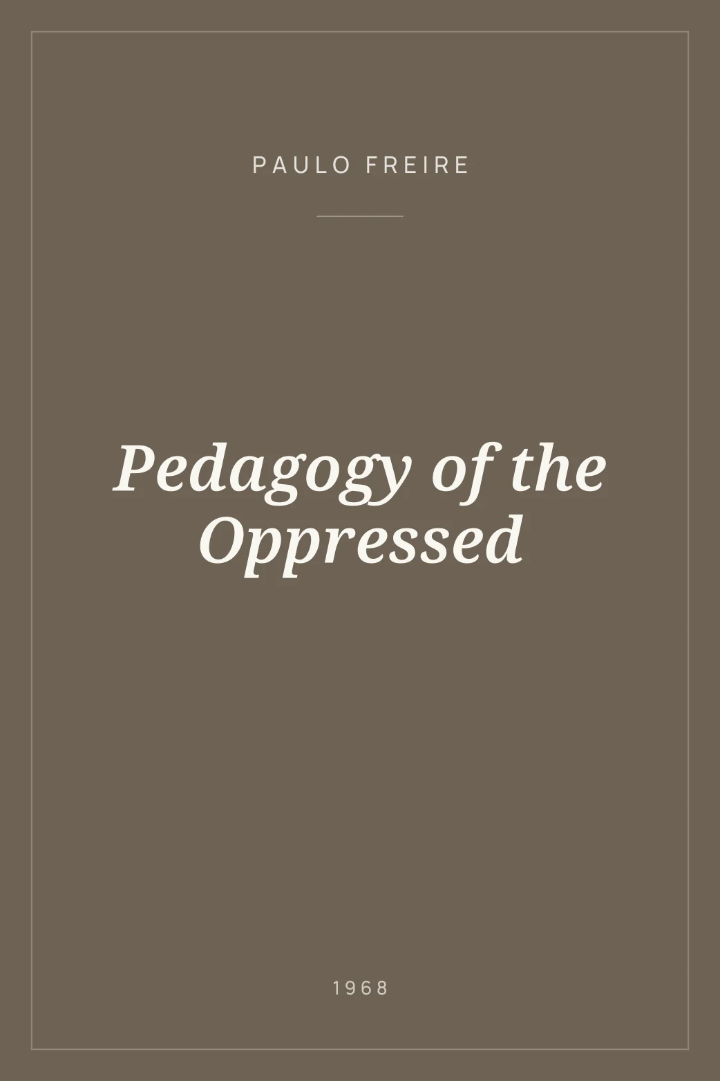 Portada de Pedagogy of the Oppressed