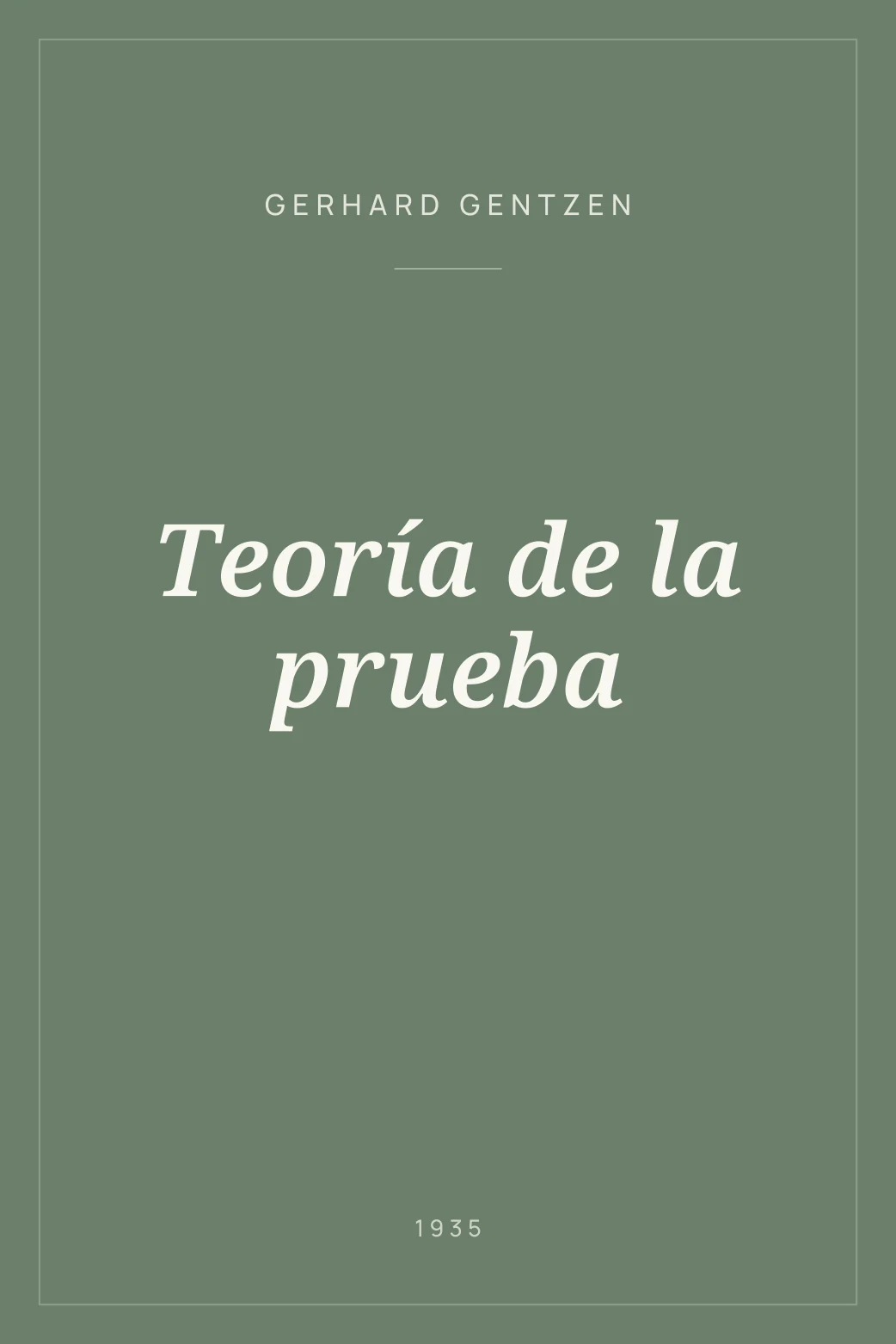 Portada de Teoría de la prueba